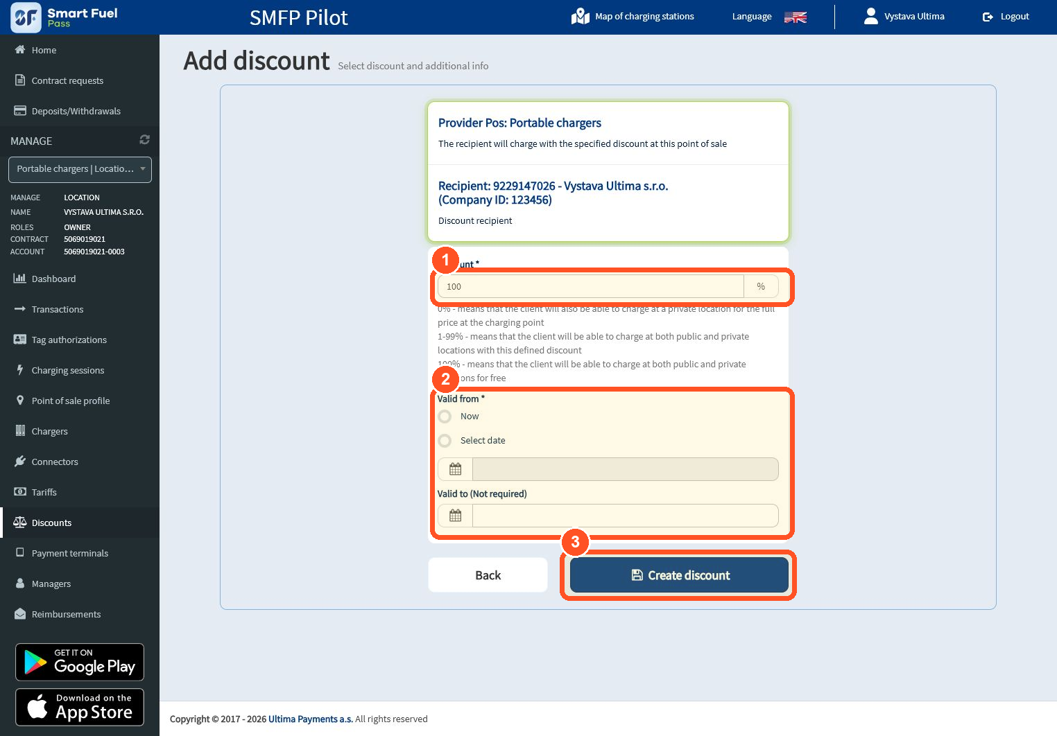Percentage and validity settings for private-location access
