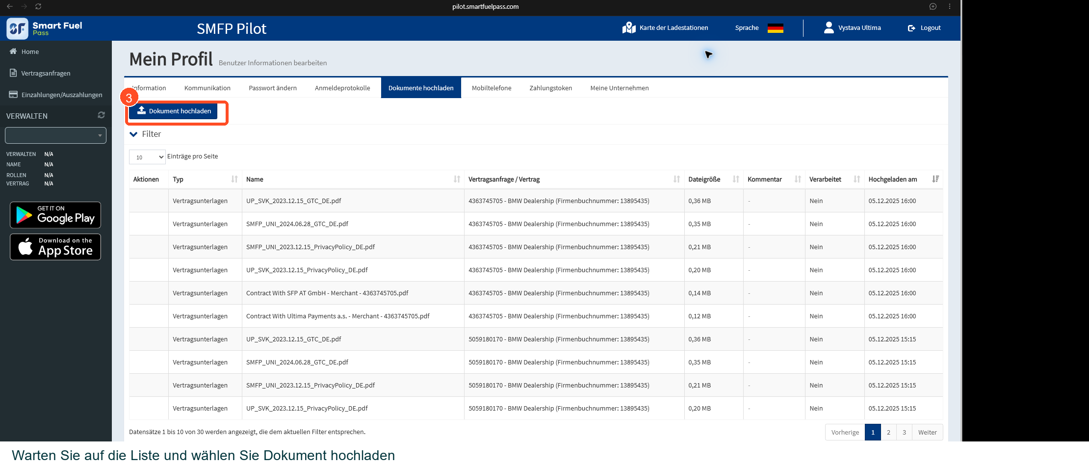 Verifizierungsdokumente sicher hochladen – krok 3